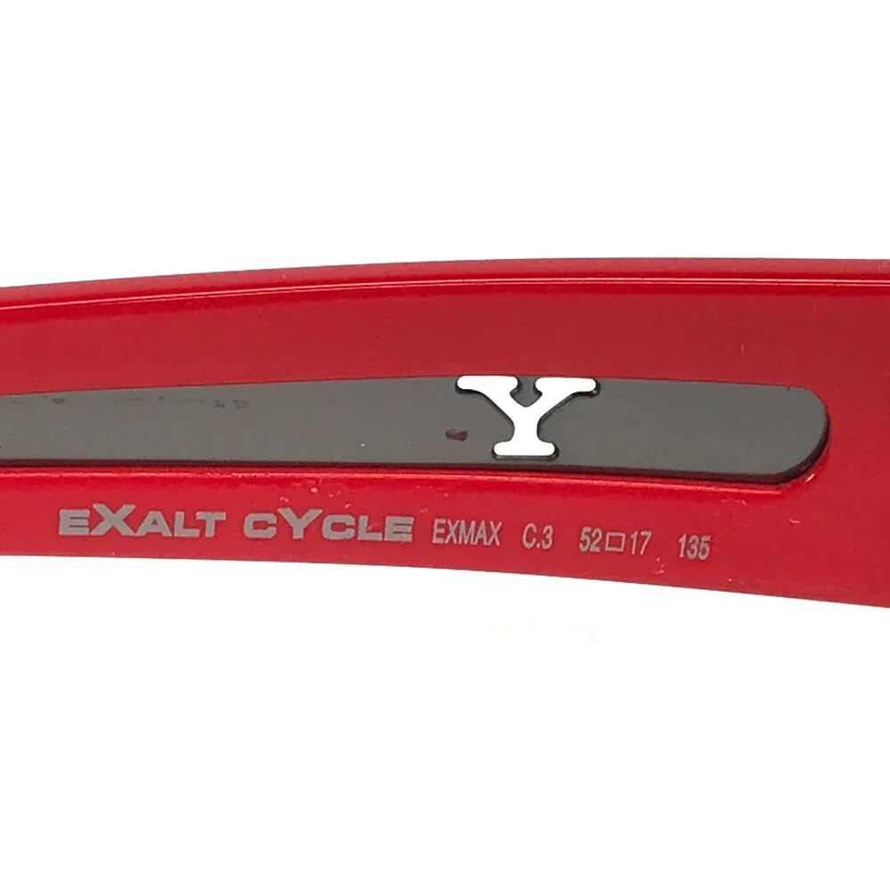 Exalt Cycle Eyeglasses Frames EXMAX C3 1107 Silver Red Black Rectangle 52-17-135